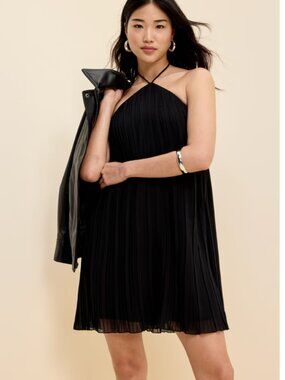 The Occasion by Old Navy Pleated Halter Swing Mini Dress Small New